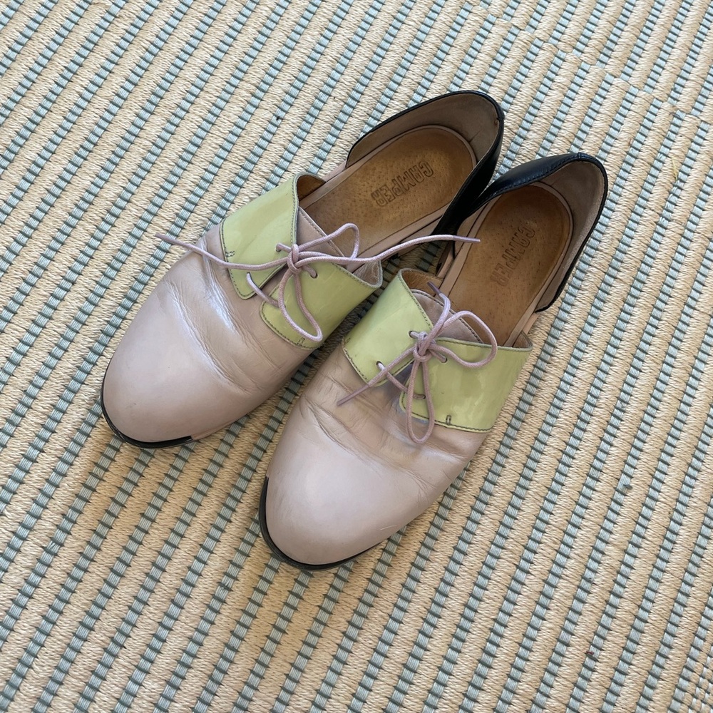 Pink/green Two-Tone Camper Oxford Shoes